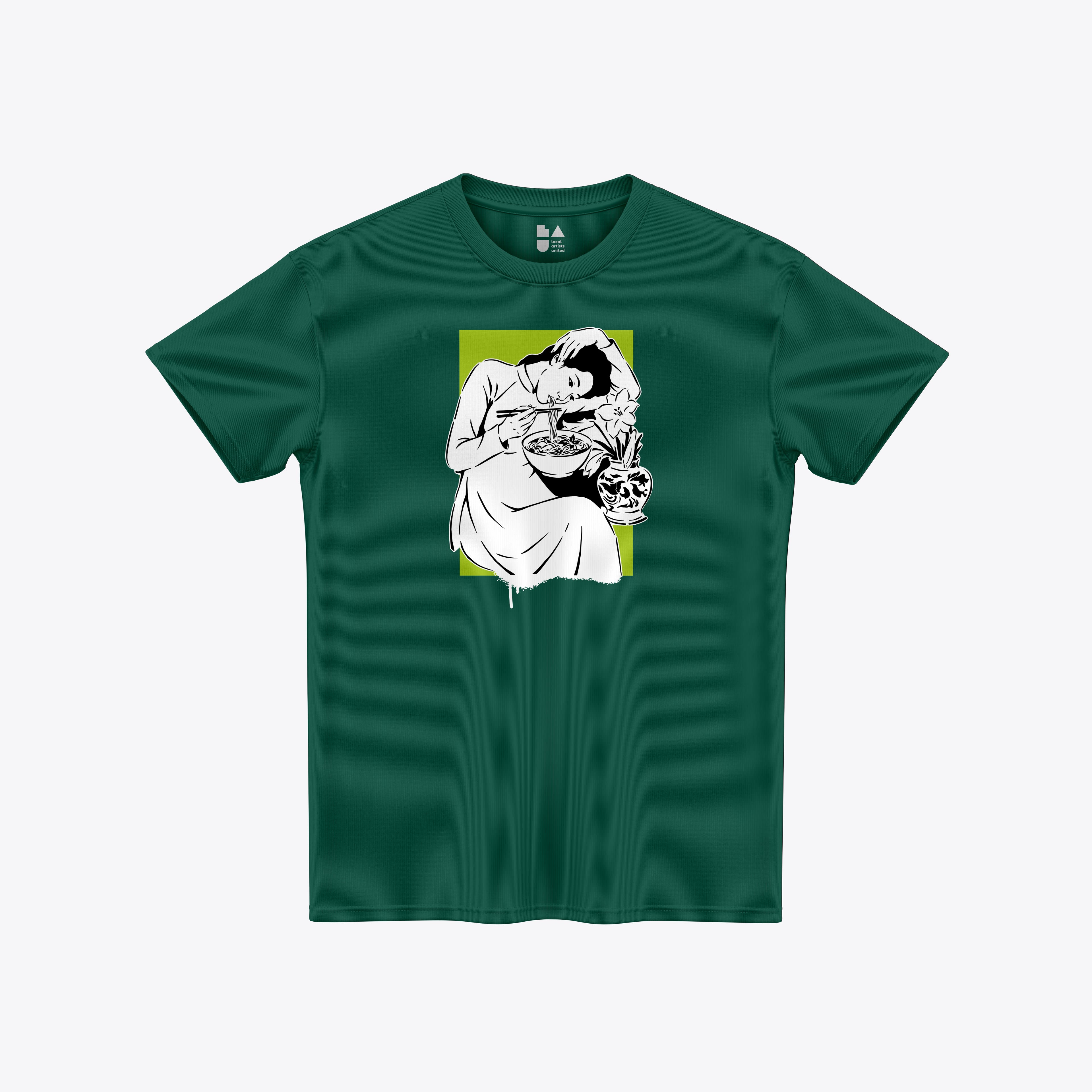 Young Woman Eating Pho